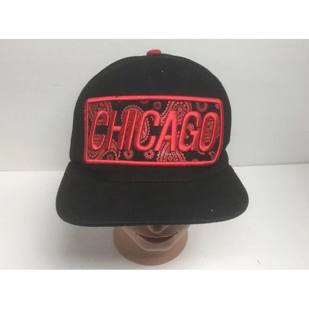 Chicago Band Snapback Hiphop Trucker Hat Carbon elements black red